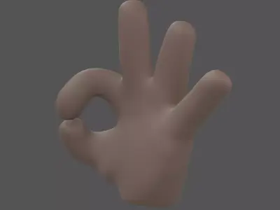 OK Hand v1 005 Low-poly 3D model