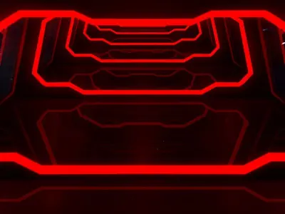 Sci Fi Corridor Low-poly 3D model 11