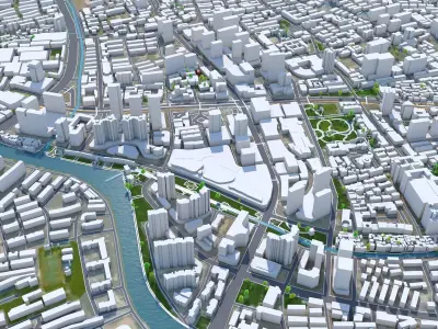 Changzhou Jiangsu China 75km Low-poly 3D model