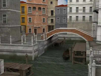 Canal Town for obj and fbx 3D model