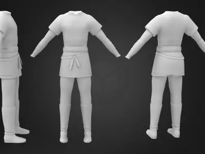 Ragnar Full Viking Outfit Low-poly 3D model