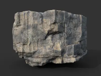 Realistic Blocky Rock 04 250612 Low-poly 3D model