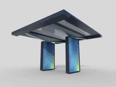 Bus Shelter 07 Low-poly 3D model