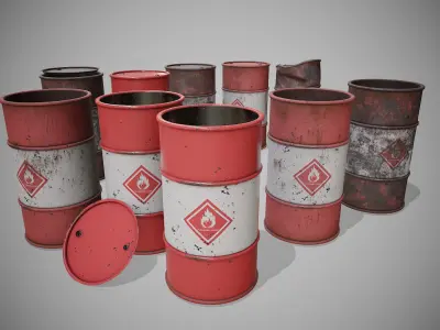 Berrels red set Low-poly 3D model
