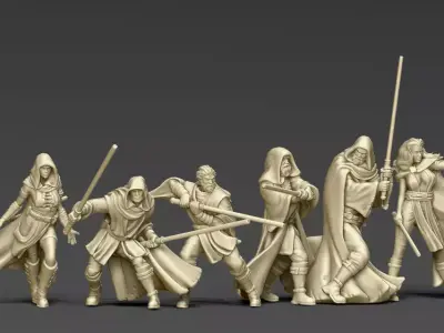 Light side bundle II - masters and apprentices 35 mm scale  3D print model