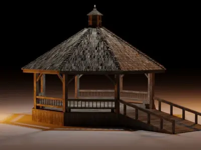 Gazebo - Game Rady - PBR Low-poly 3D model