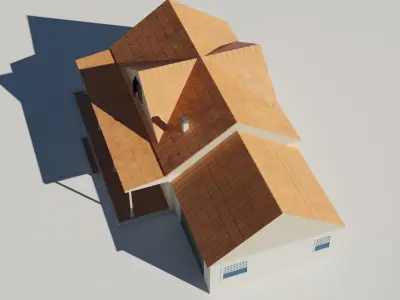 Family house 3D low poly Low-poly 3D model