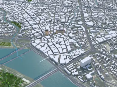 Quanzhou Fujian China 40km AI Low-poly 3D model