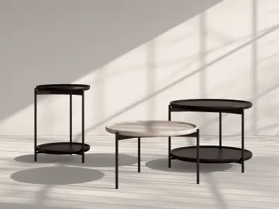 Plateau Wood Coffee Tables 3D model