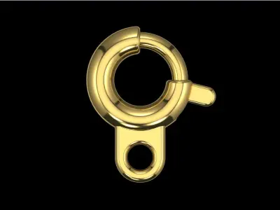 Open Flat Spring Ring Clasp Free 3D print model