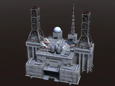 Factory Building - Industrial - Powerplant Low-poly 3D model