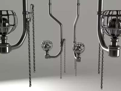 Industrial Lamp 3D model 6