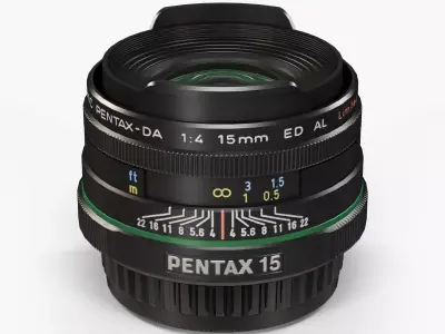 Pentax SMC DA 15mm f4 ED AL Limited Lens  Low-poly 3D model