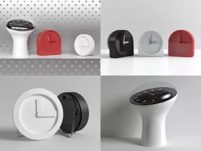 Table Clock Set 3D model