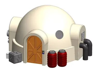 Tatooine Building Diorama 5 Storage Building 3D print model
