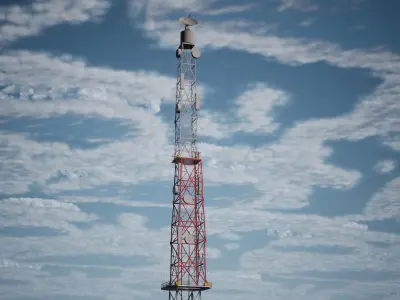 Modular Radio Tower 26 Assets Low-poly 3D model