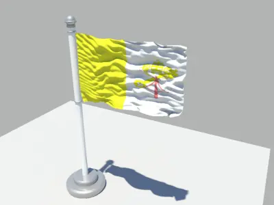 Vatican City flag 3D model