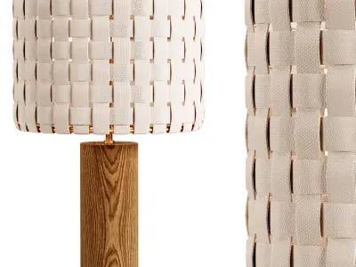 shinola-parker-wood-table-lamp-with-woven-leather-shade lamp ... 3D model