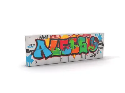 Vibrant Graffiti Wall model pack Low-poly 3D model