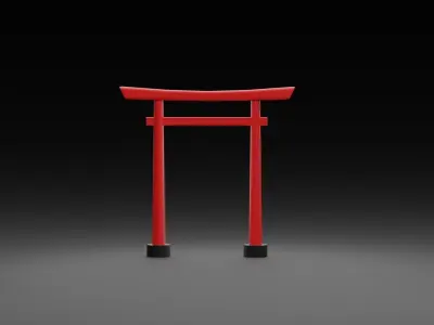 Set of Tori Gates Low-poly 3D model