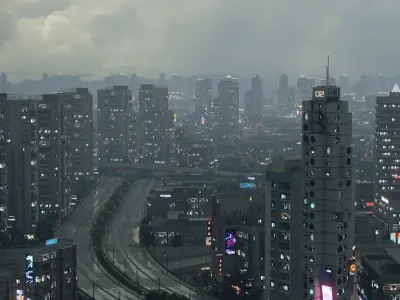 Cyber City Low-poly 3D model