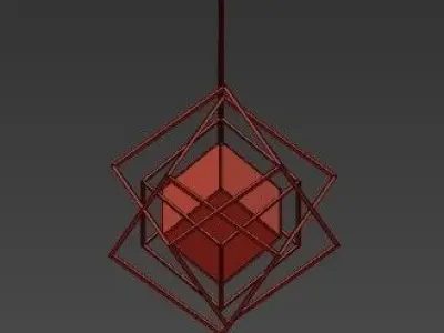 Cubist Small Chandelier Black 3D model