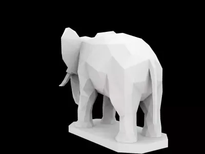 Geometric Elephant Sculpture 3D Print Model 3D print model