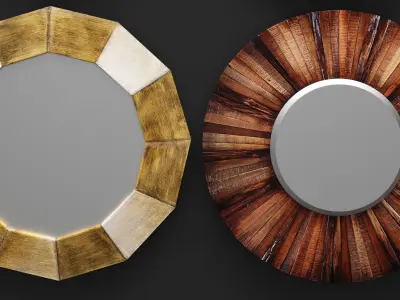 Mirror set 3D 5 sunburst 3D model