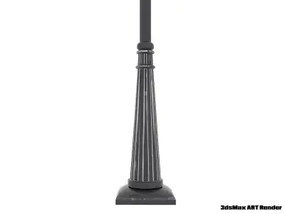 Double Arm Lamp Post Low-poly 3D model