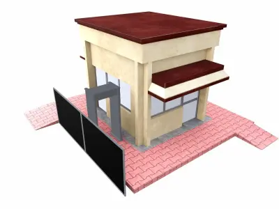 Security Room Low-poly 3D model