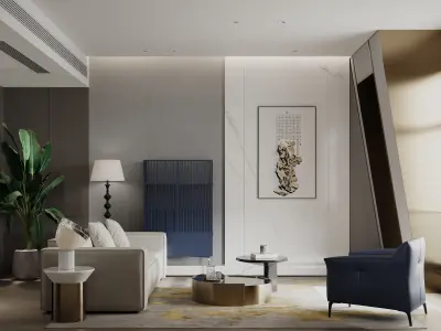 Simple apartment room scene 3D model