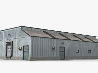 Factory x19 Low-poly 3D model
