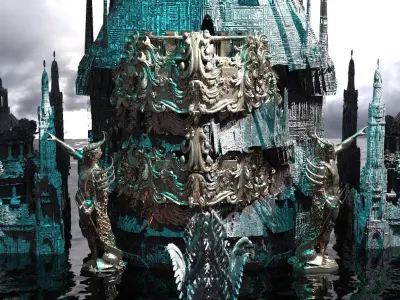 Ocean Temples Kit bash pantheon 3D model
