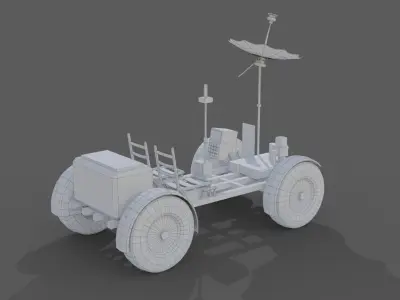 Space Rover Vehicle Stylized Low Poly Low-poly 3D model