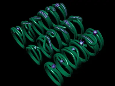 woman ring  ultra light 18 models  3D print model