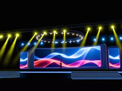 Modern Event Stage or Exhibition Stage with LED light 3D model