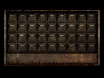 Concrete Fence  Low-poly 3D model