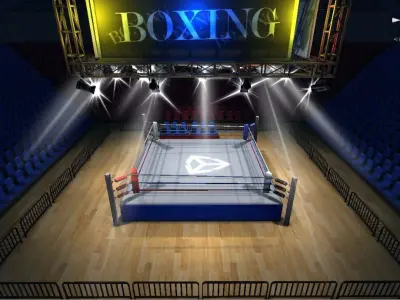 Boxing stadium Low-poly 3D model