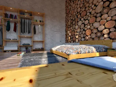 Bedroom 3 interior and exterior 3D model