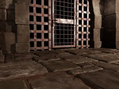 Modular Dungeon Set Low-poly 3D model