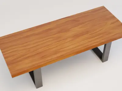 Wooden Walnut Designer Coffee Table Low-poly 3D model