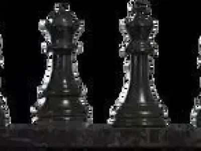 Luxury Marble Chess Set - Realistic 4K PBR Model 3D model