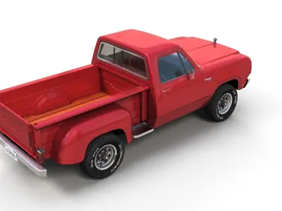 Dodge D100 utiline 1979 Low-poly 3D model