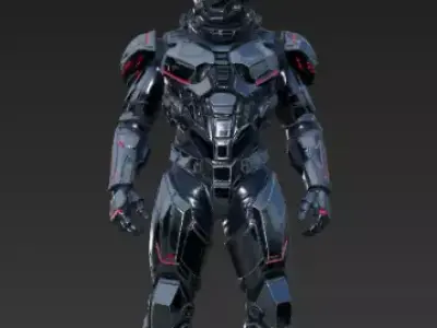 New sci-fi armored soldier 3D model