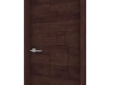 Door-015 modern wooden door 3D model