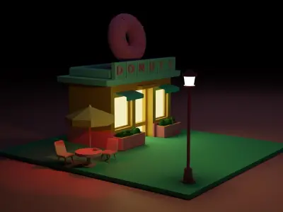 Donut shop Free 3D model