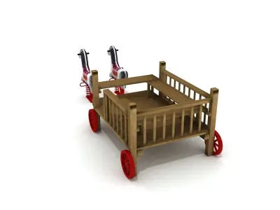 Kids Game Play Equipment 021 Rocking Horse Fiacre 3D model