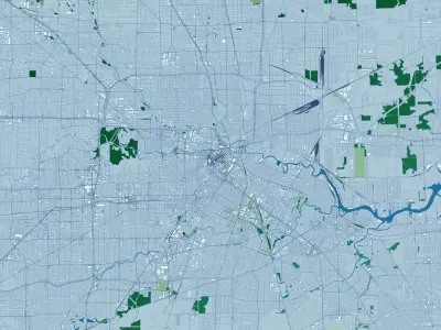 Houston with terrain 3D model