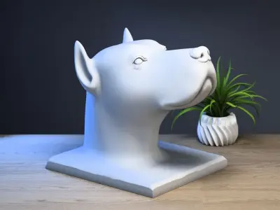 dog head pen holder Cyborg pen holder 3D print model