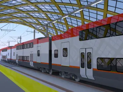 Stadler Kiss USA stations 3D Model Pack